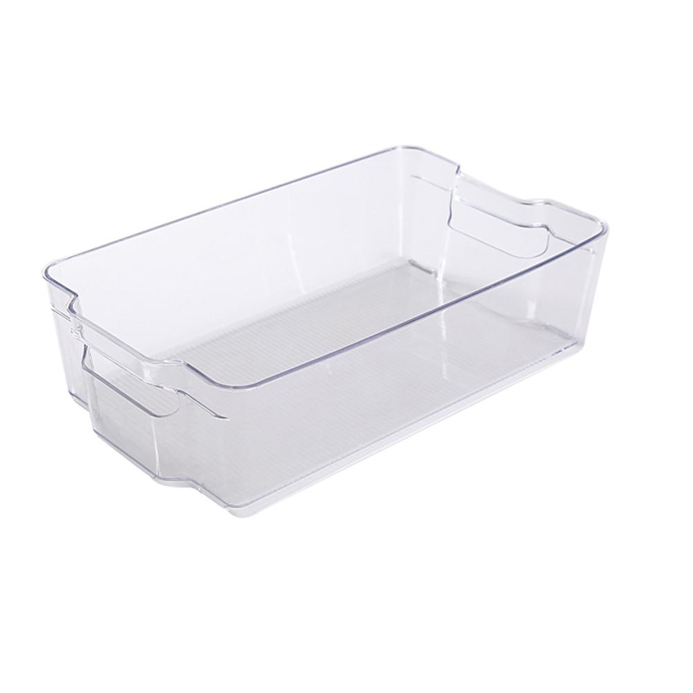 Clear Pantry Organizer Bins Household Plastic Food Storage Basket Box For Kitchen Countertops Cabinets Refrigerator Freezer: 31.5 X 21.4 X 9cm