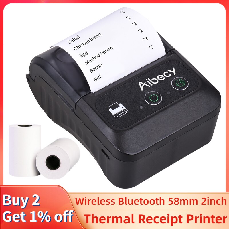 label printer printer sticker machine Draagbare Mini Draadloze Bt 58Mm 2 Inch Thermische Printer Usb Bill Pos Mobiele Printer Commando Voor Restaurant Retail winkel
