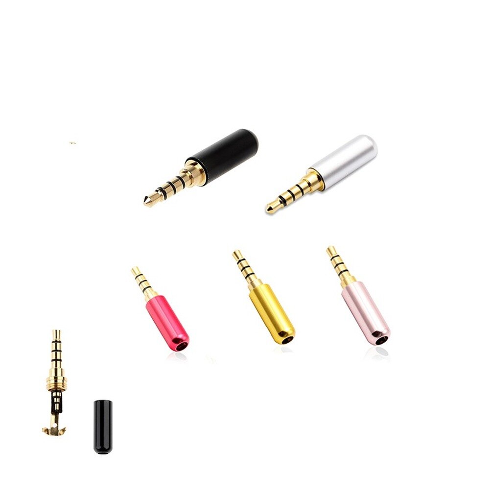 3.5 mm Plug Audio Jack 4 Pole Gold Plated Earphone Adapter Socket for DIY Stereo Headset Earphone Headphone for Repair