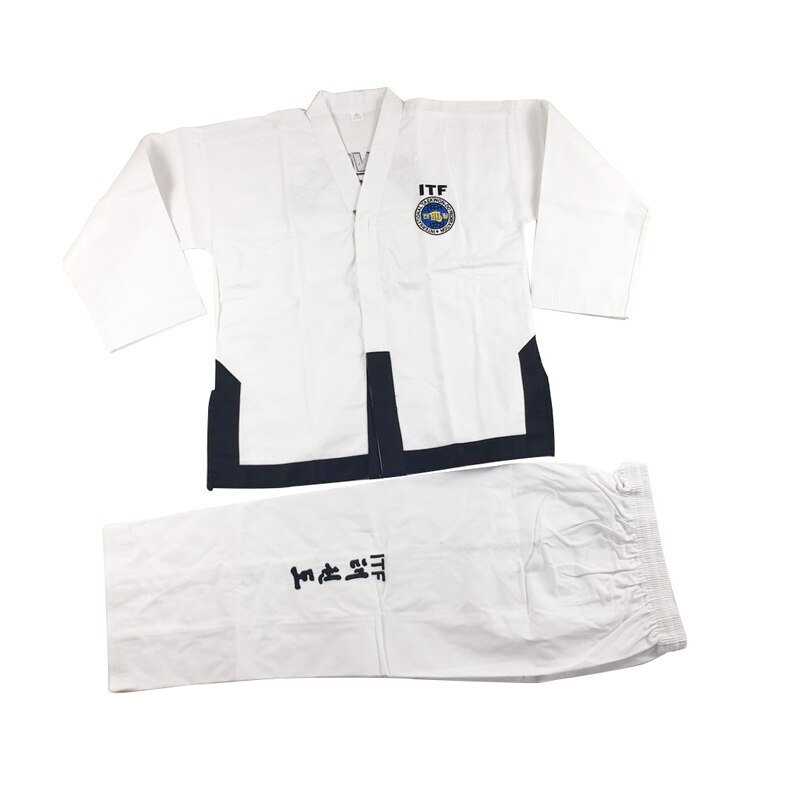 1-3 dan standard itf taekwondo uniform instruktørassistent udsøgt broderi taekwondo konkurrencedragt
