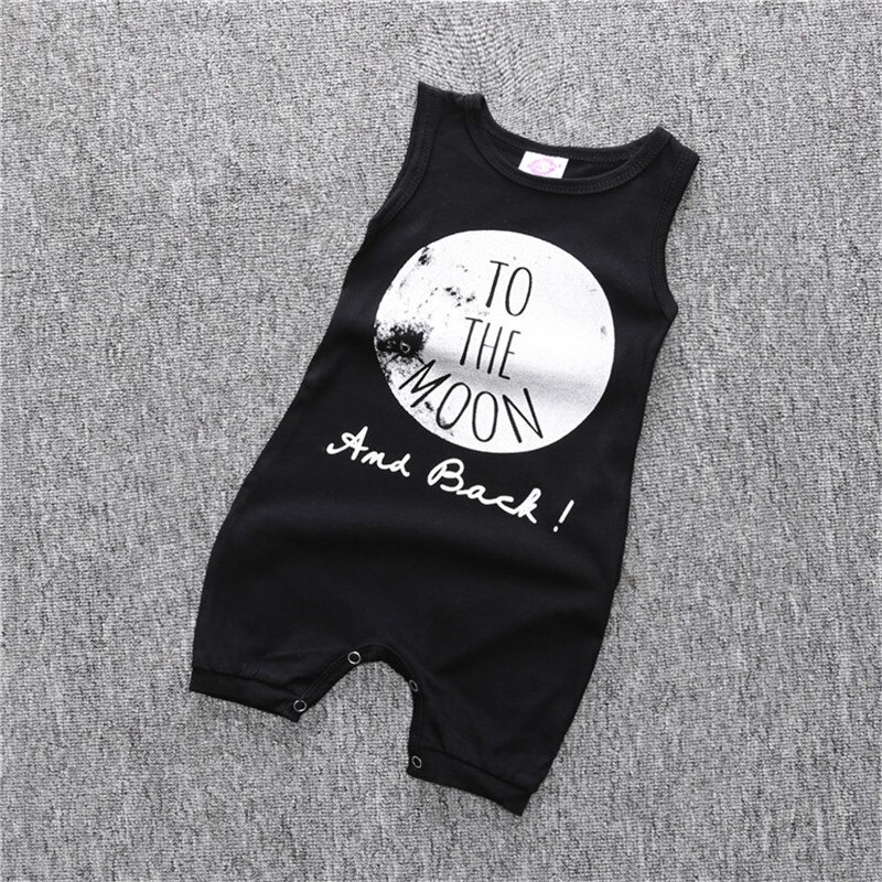 Baby Zomer Kleding Pasgeboren Baby Jongens Geen Slaap Romper Mode Mouwloze Rompertjes Letters Print Katoenen Vest Jumpsuit