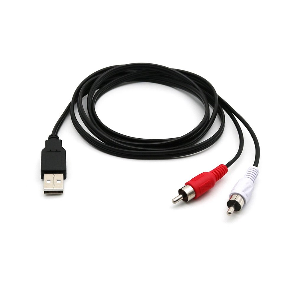 Draagbare Usb A Male Naar 2X Rca Phono Male Av-kabel Tv Aux Audio Video Adapter Usb Naar 2RCA Video kabel Lead Pc Bundel 1 Onleny