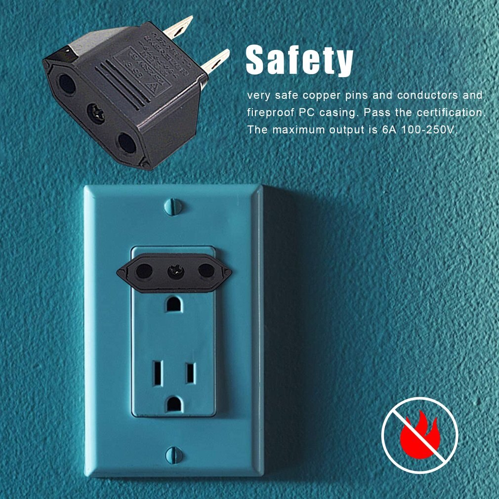 European Standard To American Standard Plug Converter Multi-purpose Socket Adapter Fits Tightly Plug Converter