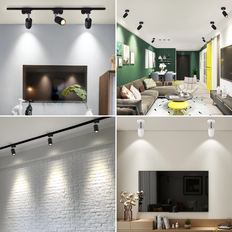 Led pista de luz lâmpada do teto luminária pista iluminação ferroviário luzes ponto led pista ferroviário holofotes loja roupas iluminação para casa