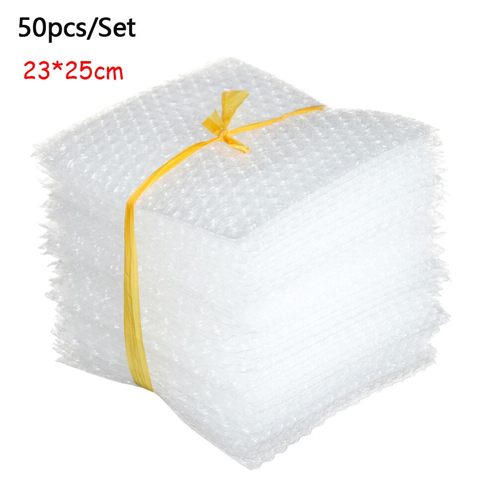 50 Stuks Plastic Beschermende Wrap Envelop Witte Bubble Foam Verpakking Zakken Pe Clear Bubble Tas Schokbestendige Tas Dubbele Film Demping: 23x25cm