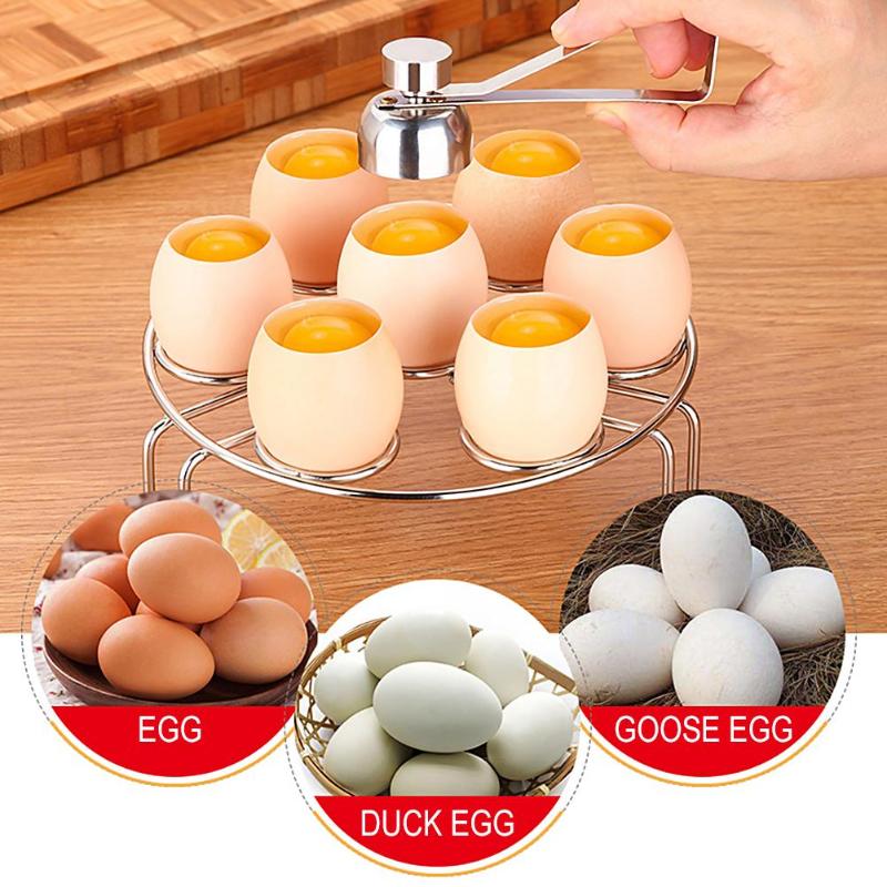 Rustfritt stål kokt egg topper skall kutter rå egg kutter åpnere egg saks separator kjøkken verktøy gadgets