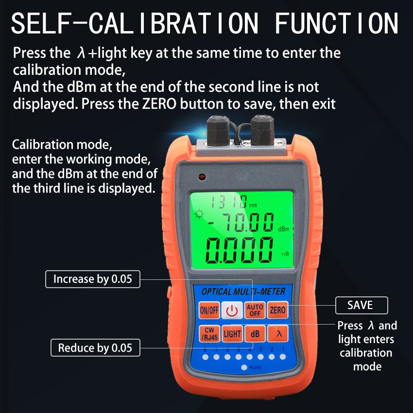 KELUSHI 4 in 1 Optical Power Meter Visual Fault Locator All in One Machine Network Cable Optical Fiber Tester With RJ45 Remote