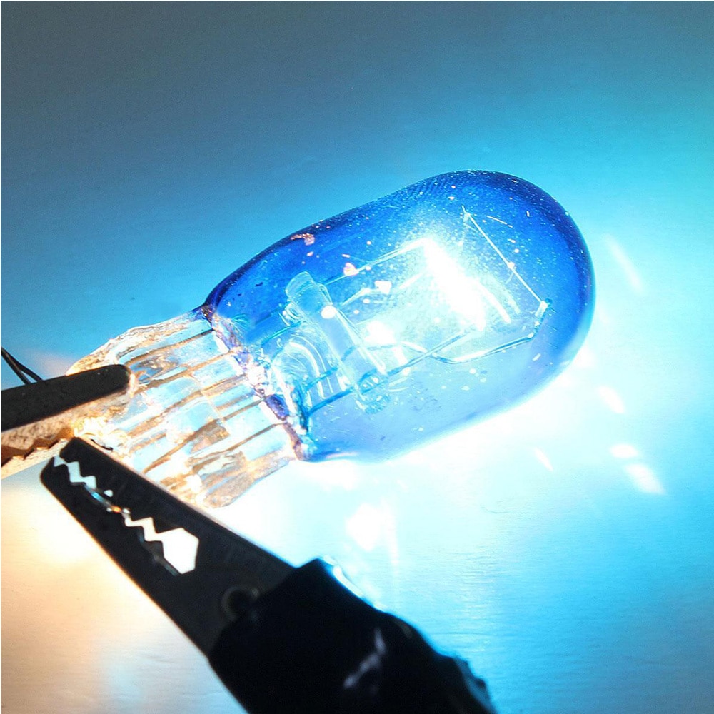 2 uds./W21/5W T20 7443 580 xenón blanco 5000k azul halógeno 5W, bombilla de luz delantera de coche, 12V, estilismo para coche, fuente de luz para estacionamiento
