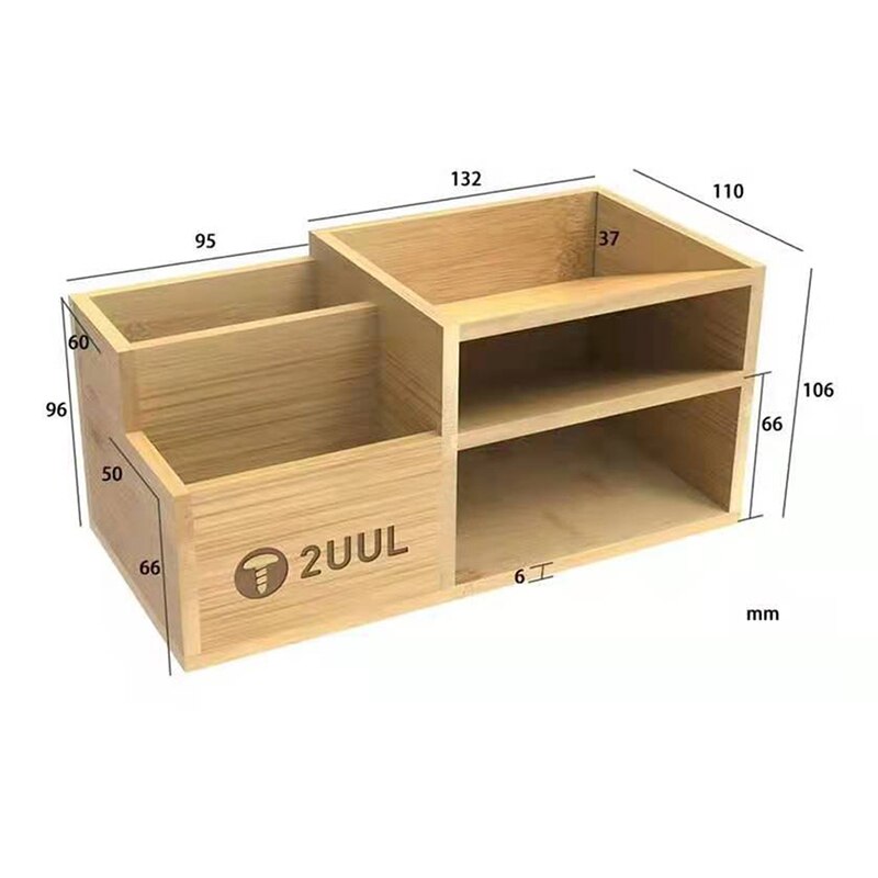 2UUL ST02 Bamboo Multifunctional Storage Rack Desktop Phone Repair Tweezers Screwdriver BGA Mold Bracket Screen Parts Organizer