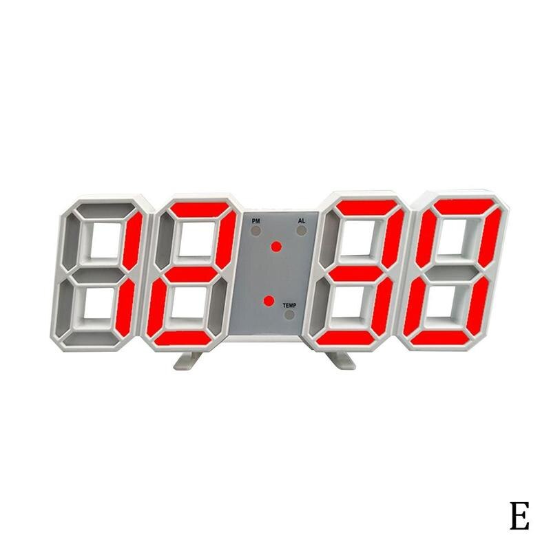 3d digital clock alarm clock digital wall clock LED electronic alarm 1999 clock large clock temperature clock F2M8: E