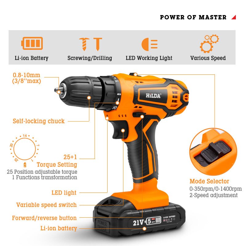Mini 2V 16V 20V Wireless Power Driver Drill Driver Screwdriver Electric Screwdriver Set DC Lithium-Ion Battery Electrical Tools
