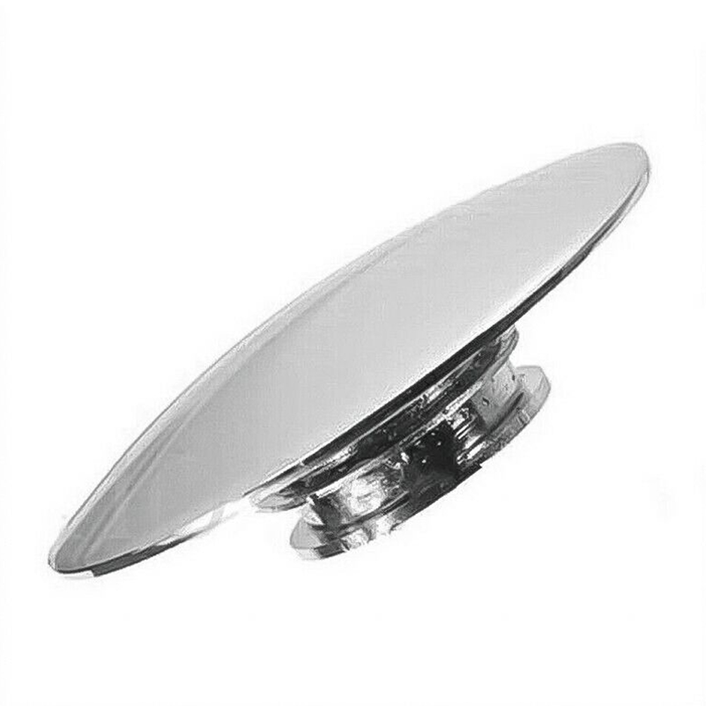 Basin Waste Sink Plug, Silver Chrome, 66mm PopUp Cap, Click Clack Push Button, Replacement Part For Bathroom Sink Drain Stopper