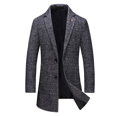 Herfst Mode Jas Heren Wollen Jas Enkele Breasted Business Jassen Heren Kleding Trend Mid-Lange Geul jas Mannen: Asian XL