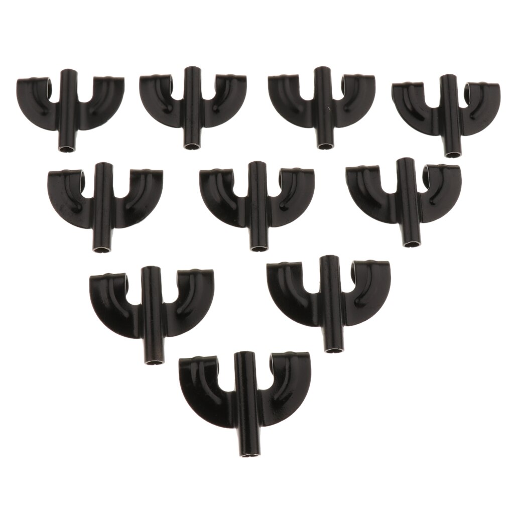 Gancho de garra de tambor, accesorios de instrumentos de percusión para tambor de bajos, plata, negro, 10 piezas: Black