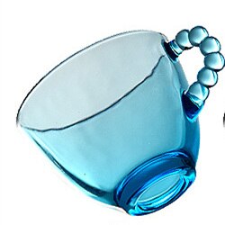 50ml glas koppar fat set europeisk kaffekopp mini tekopp med fat: Blå