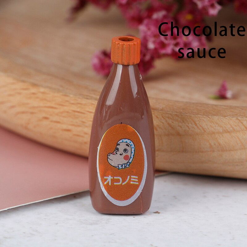 1:12 Dollhouse Miniature Food Mini Chocolate Sauce ketchup Jam Dolls Kitchen Toy: C