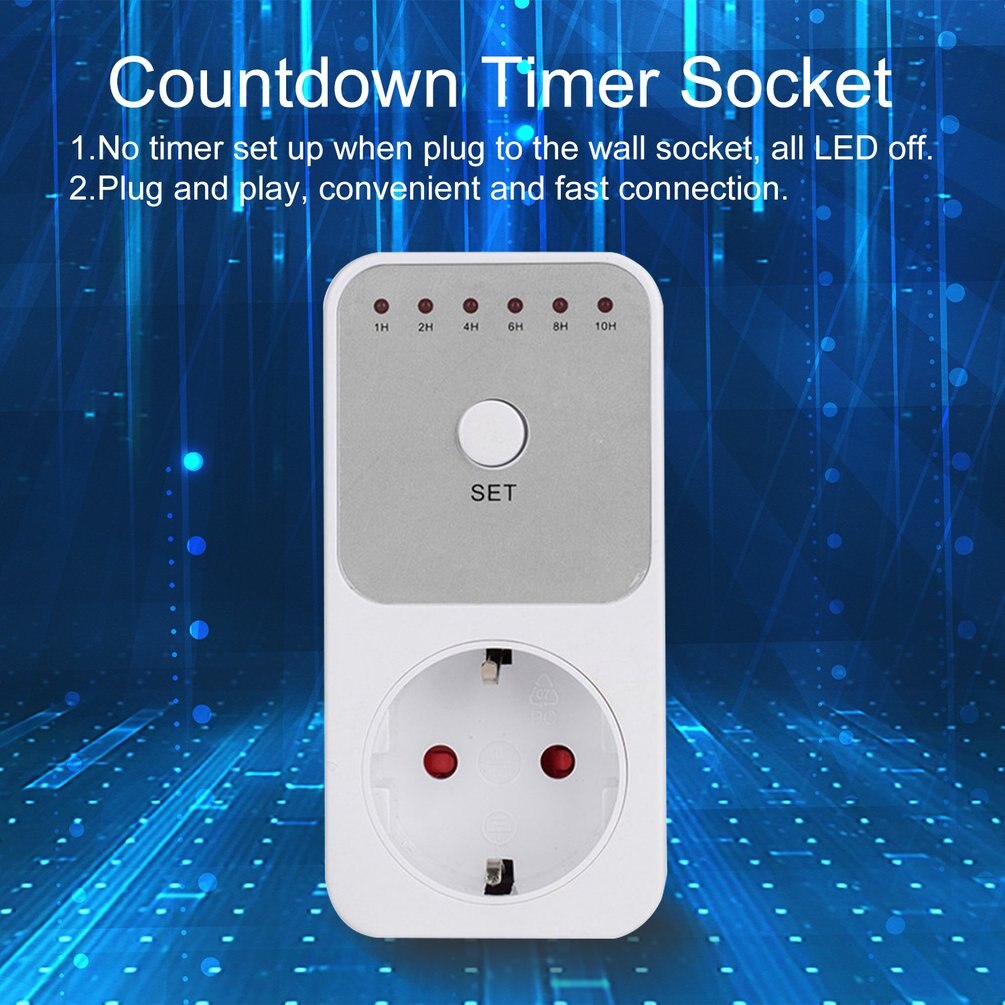 EU/US/UK Plug 230V 16A 1H-10H Countdown Timer Switch Socket Intelligent Plug-In Timing Outlet Home Appliance Power Saving Device