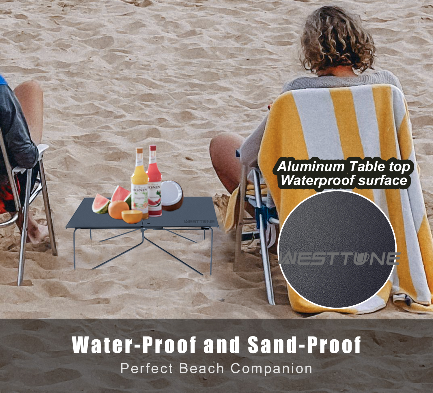 WESTTUNE Compacte mini-kampeertafel Draagbare ultralichte opvouwbare tenttafel Aluminium opvouwbare buitentafel voor wandelen