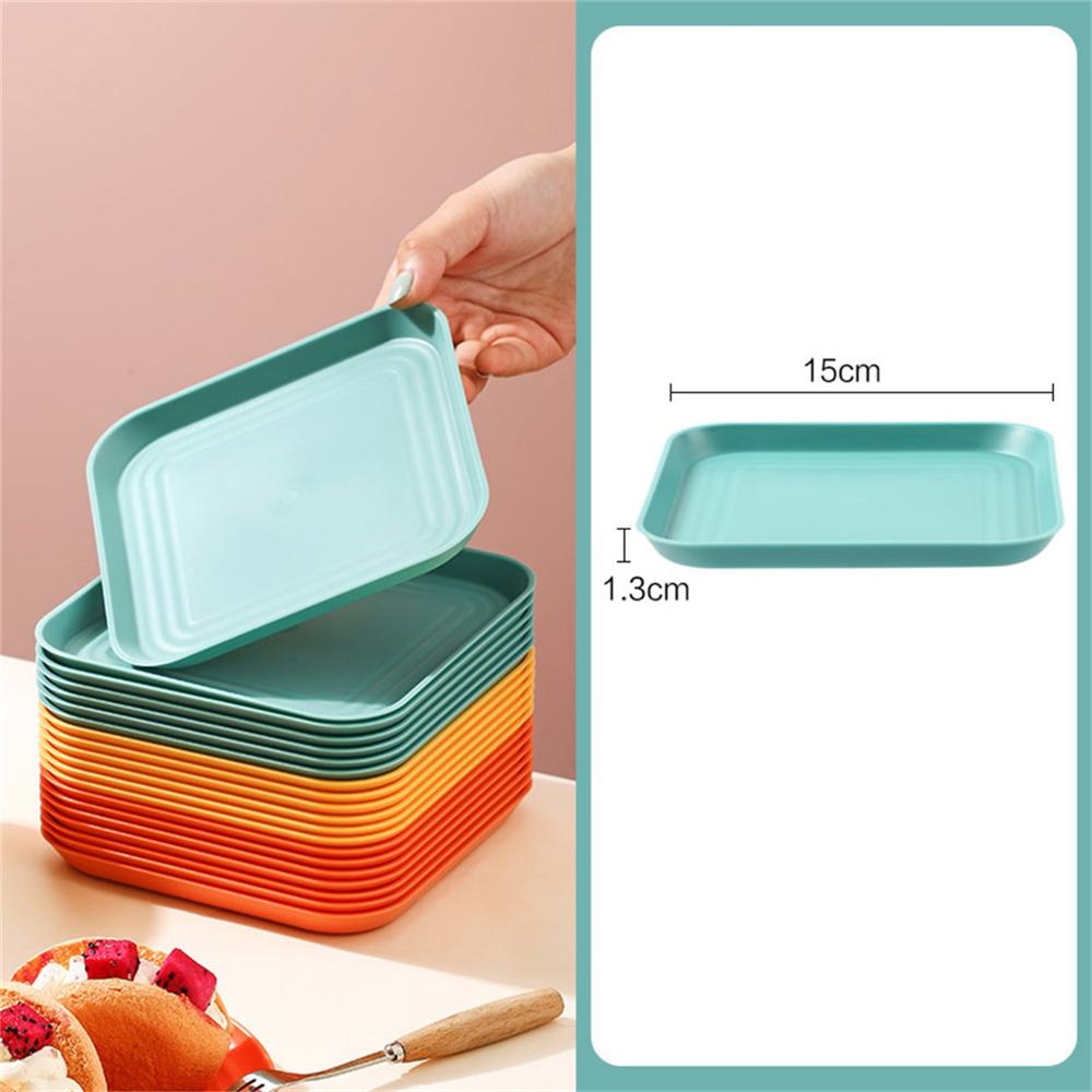 Piccoli piatti di plastica quadrati rotondi da 10 pezzi: Blu