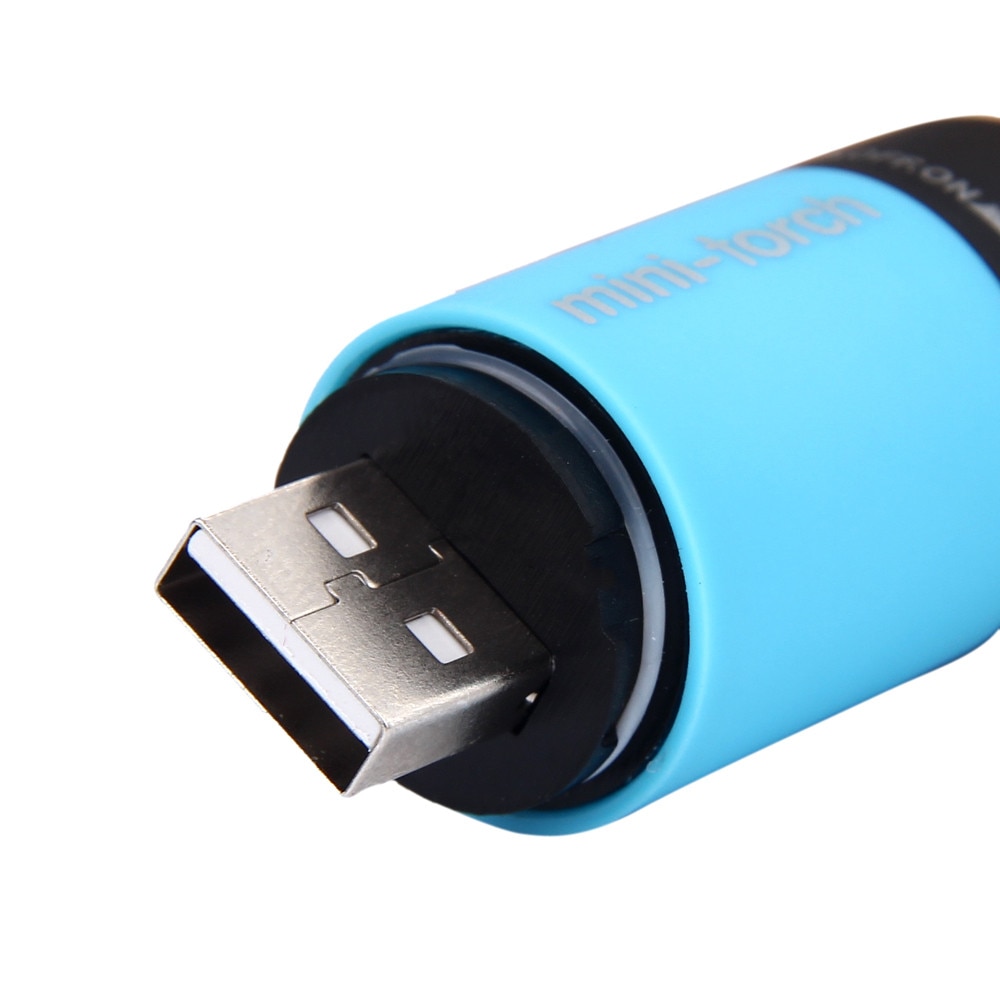 Mini-Torch 0.3W 25Lum USB Rechargeable LED Torch Lamp Flashlight Keychain Key Rings