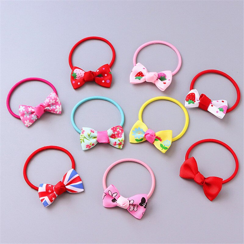 10 pçs/lote arco faixas de cabelo ferramentas 20 cores elástico de borracha bandas de cabelo laços/anéis/cordas goma grosgrain fita suportes cabelo acessórios