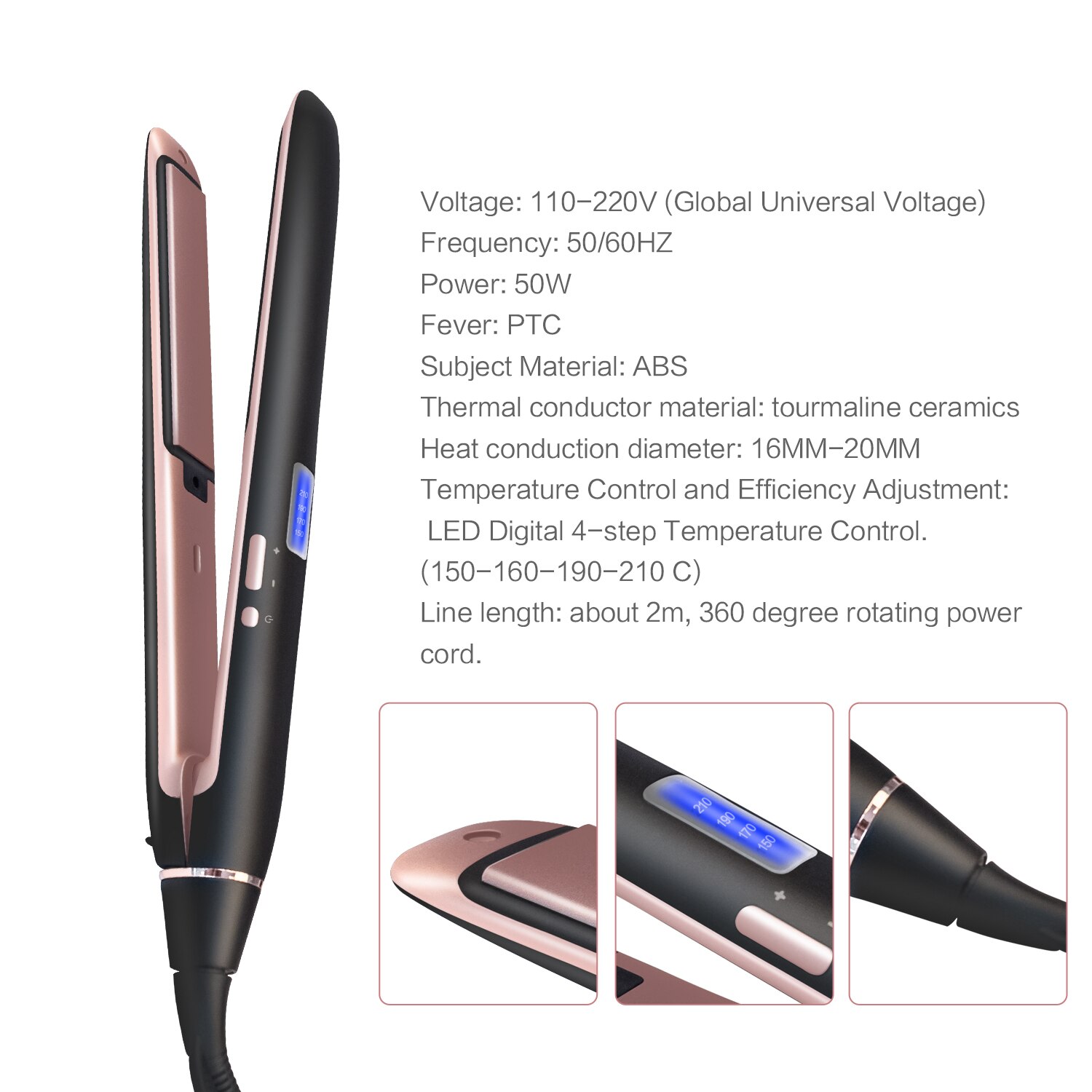 2 In 1 Hair Straightener And Curler Mini Plate Straightening Flat Iron Spiral Wave Hair Curling Fast Heating Ceramic Hair Styler