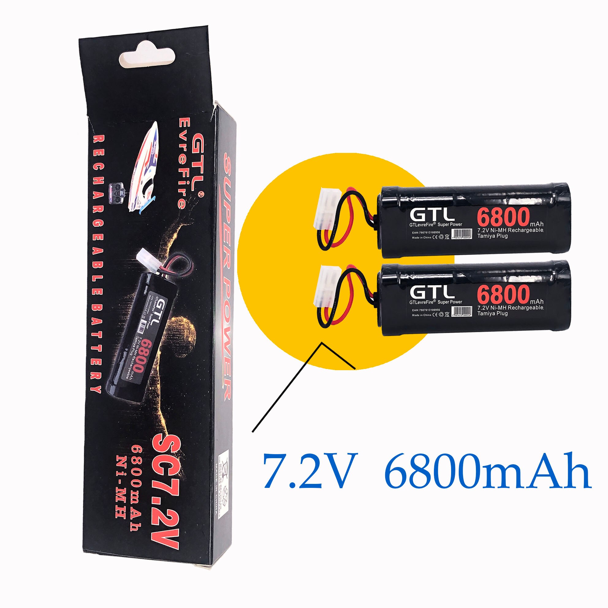 NEWEST Original 7.2V Battery 6800mah NiMH Batteries Pack For RC Car Truck Buggy Boat Tank Ni-Mh Baterias gray supper power