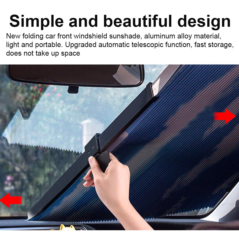 Autoruit Anti-Uv Intrekbare Opvouwbaar Voorruit Zonnescherm Cover Shield Gordijn