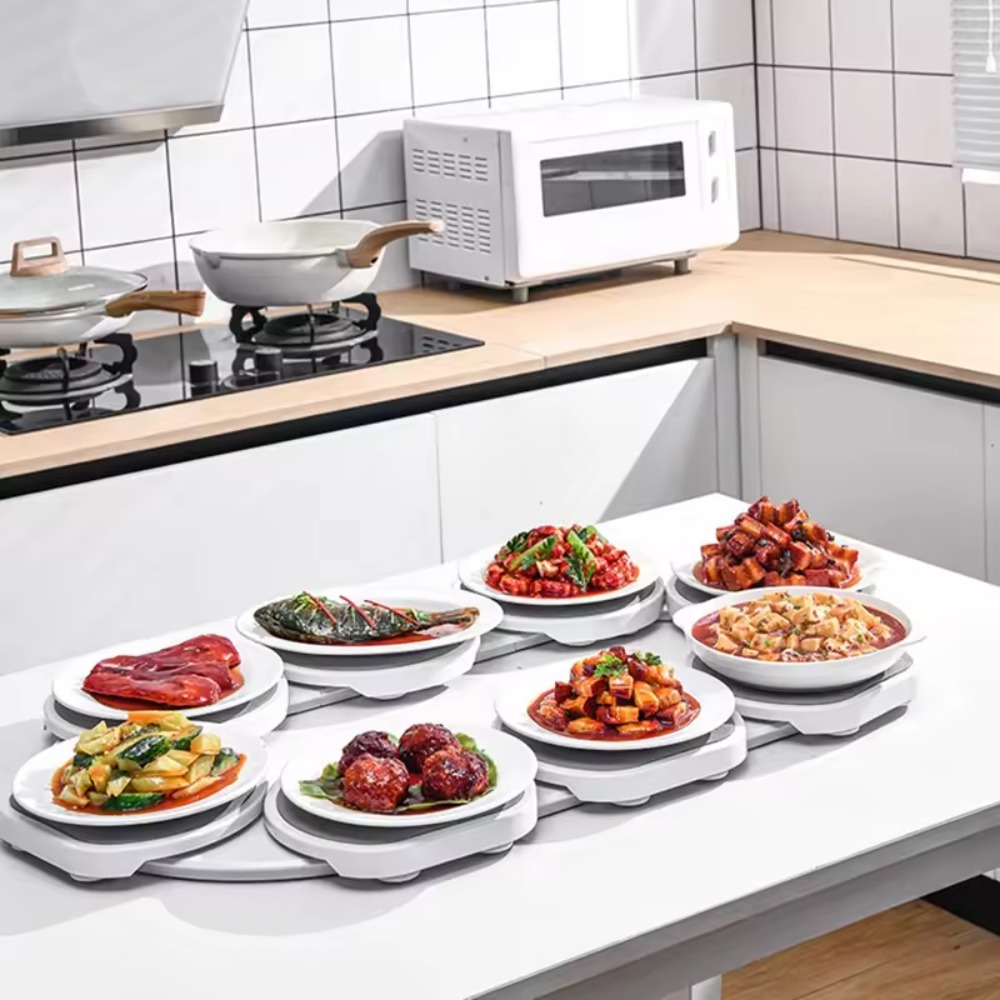 Massivholz Drehteller Für Esstisch – Rund, 50-90 Cm, Lazy Susan Mit Leiser Rotation, Hitzebeständig & Stabil – Für Familie & Feiern