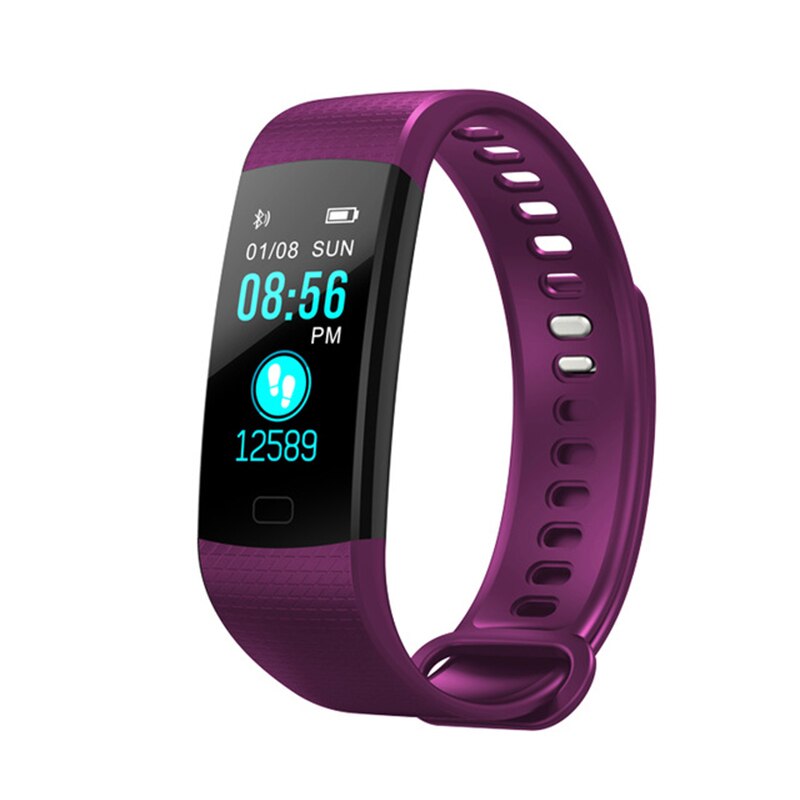 Y5 Smart Bracelet Bluetooth Watch Color Screen Heart Rate Blood Pressure Monitor Wristband Sport Fitness Pedometer Bracelet: Purple