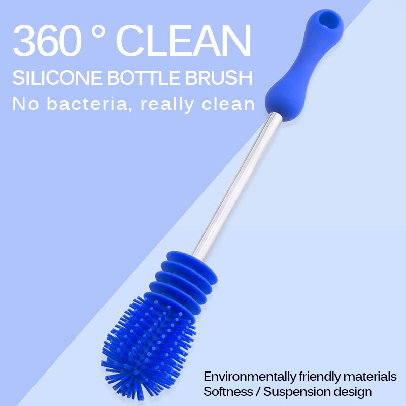 Cepillo para botellas de bebé, herramienta de limpieza de silicona para fregar botellas, único, Limpiador de cocina, 1 unidad