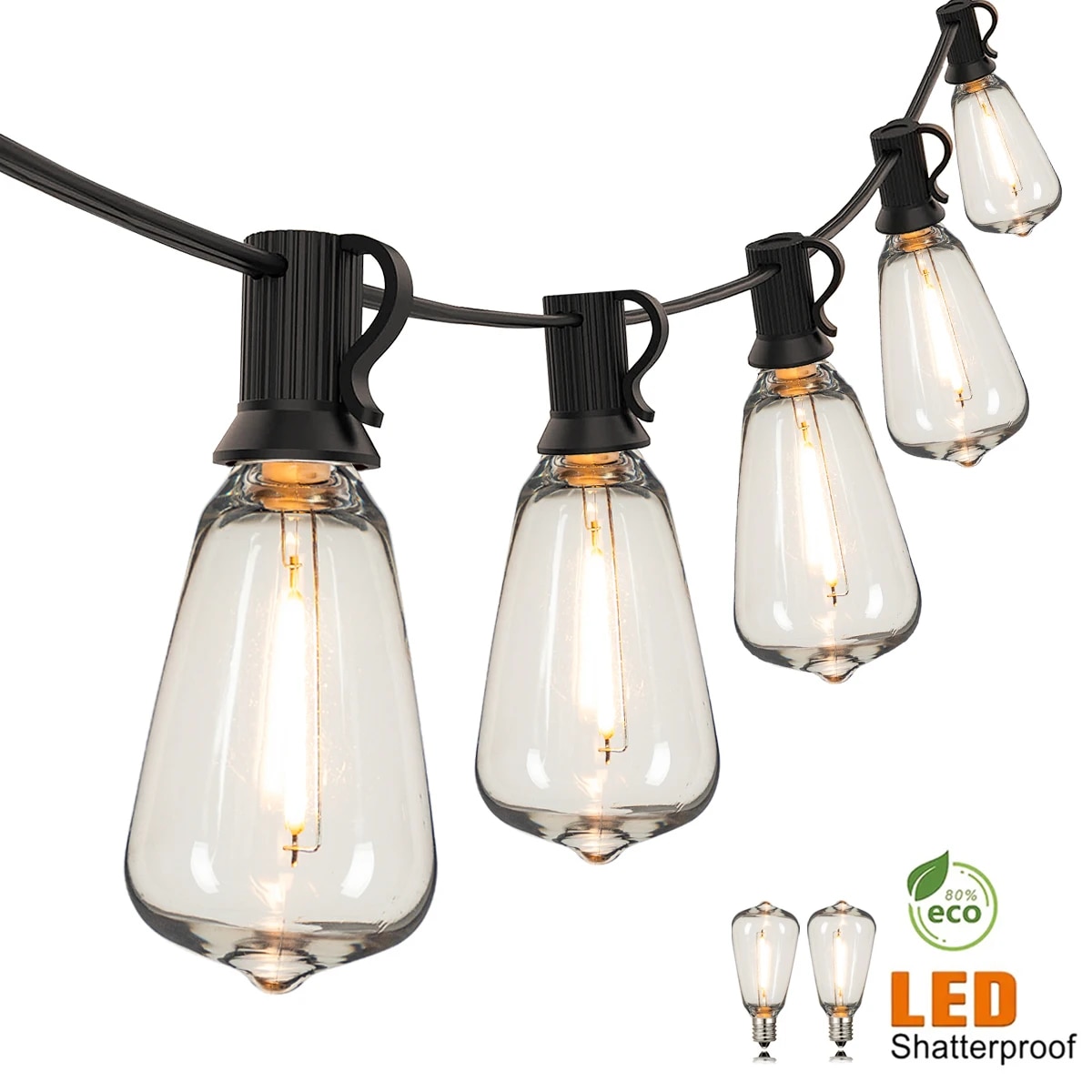 ST38 Lichtslingers Buitenslinger Aansluitbaar Onbreekbaar Waterdicht Plastic LED-lamp Dimbaar Patio Tuin Decor Fairy Lighst