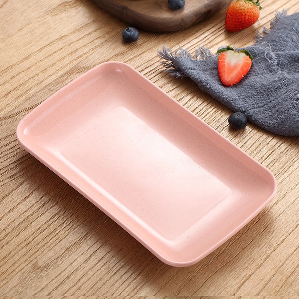 4 Stuks Gerechten Huishoudelijke Diner Plaat Voedsel Plaat Magnetron Beschikbaar Milieuvriendelijke Thuis Keukengerei (Roze, Groen, blauw, Worden: Pink