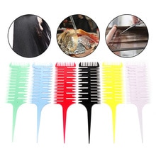 6Colors Easy To Use Weave Weaving Comb Hair Dye Styling Tool Salon Hair Dyeing Comb 3-Way Sectioning Highlight Comb