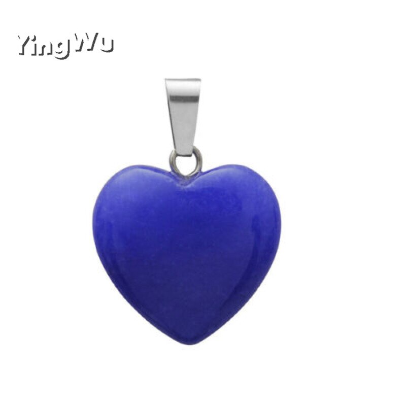 Yingwu Assorted herzen natürliche stein charms anhänger für schmuck machen Gute 25mm freies: blue