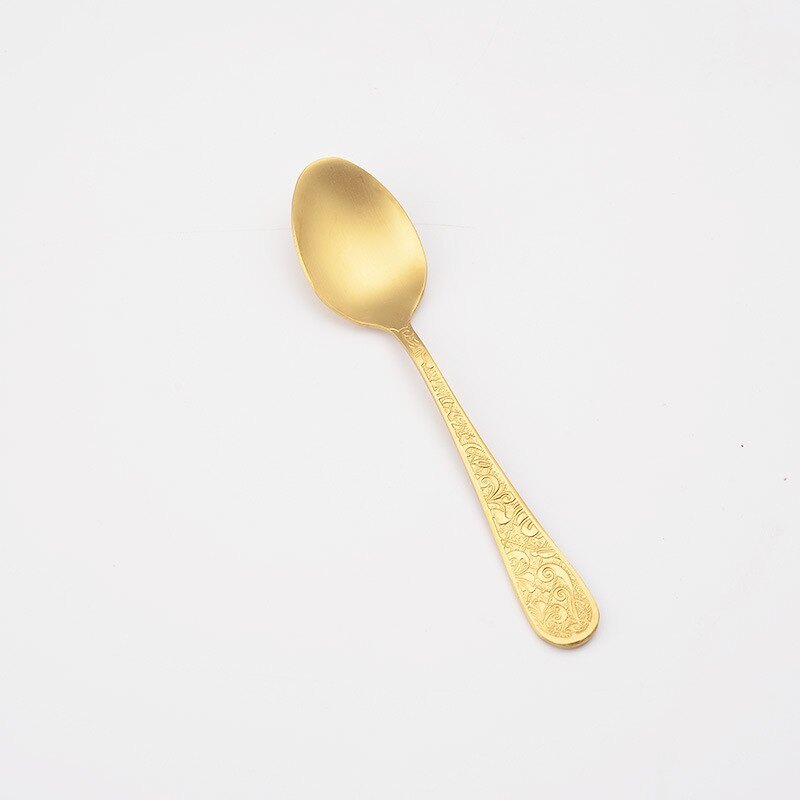 Ensemble de couverts en acier inoxydable de , couteau, fourchette, cuillère, soulagement du Steak, décoration de cuisine à domicile, pour amis: Or