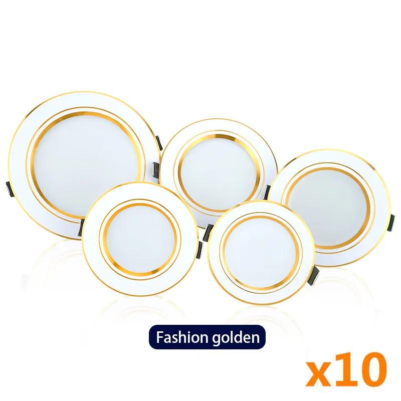 10 kpl/erä led-alasvalot 5w 9w 12w 15w 18w ac 220v 230v 240v led-kattoalasvalot lamput led-kattovalaisin kodin sisävalaistus: Sininen / 18 w / Musta