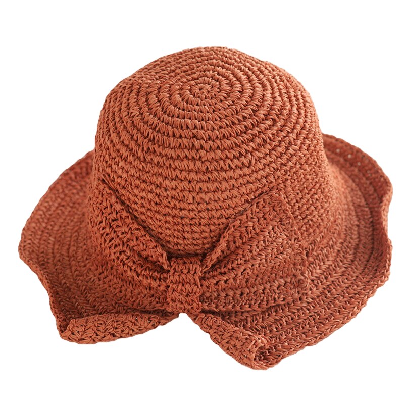 Sombrero de Sol de rafia 100% tejido a mano, sombreros de verano flexibles de ala ancha para mujer, sombrero de copa de paja Panamá para playa, sombrero de sombra para mujer