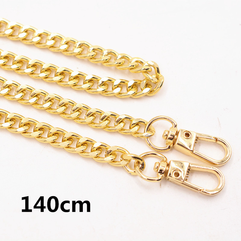 Correa de cadena de Metal para bolso de 40-160cm, accesorios de cadena de alunimium para bolso, piezas para mochilas, accesorios de repuesto DIY: 140cm gold