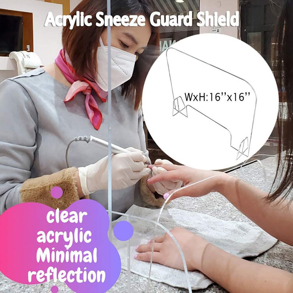 Protective Acrylic Shield Sneeze Guard For Counter Desktop Freestanding Transparent Acrylic Shield Business Customer Security