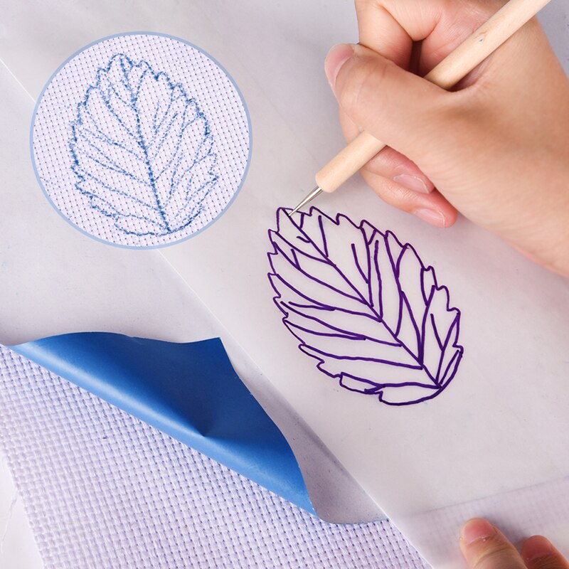 10 pièces papier de transfert de broderie avec Kit de stylo de fer pour artisanat fait main-carbone papier de calque Soluble dans l'eau bricolage outils de couture &