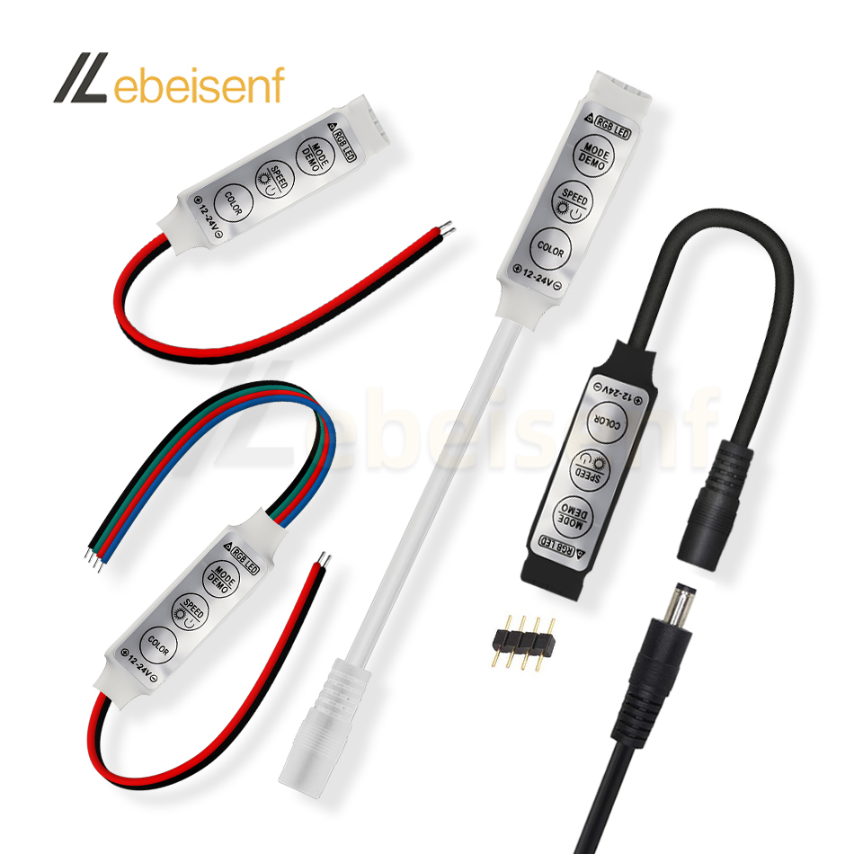 Mini-RGB-Controller, DC 12 V, 24 V, 6 A, Mikro-3-Tasten-LED-Dimmer für Konstantspannung, PWM, 3-Kanal, bunte Streifenlicht-Dimmsteuerung