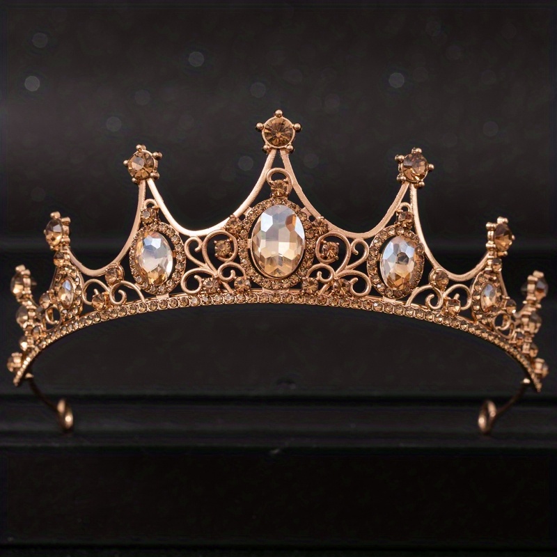 Barokke Kristallen Tiara's En Kronen Strass Prom Diadeem Kroon Tiara Voor Vrouwen Bruid Bruids Bruiloft Haaraccessoires Sieraden: Rhodium Plated