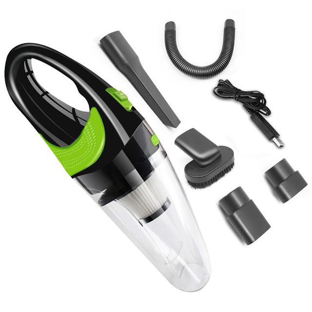 Powerful Wireless USB Charging Car Vacuum Cleaner 120w Portable Handheld Vacuum Cleaner Wet/dry For Home Car Vacuum Cleaner: Transparent