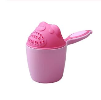 1 PC Baby Kids Bathing Cup Leuke Cartoon Beer Baby Douche Shampoo Cup Bailer Baby Douche Water Lepel Kinderen Bad wassen Cup: Pink