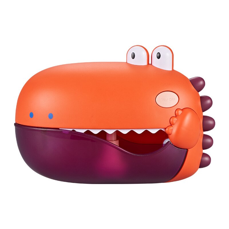 Dinosaurus Bubble Bad Machine Met Zuignap, Realistische Speaker Cartoon Vorm Elektrische Speelgoed: Oranje