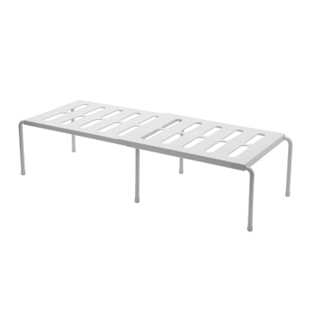Estante organizador de encimera para armario de cocina, estantes apilables expandibles, aptos para cocina, baño, debajo del fregadero, despensa, almacenamiento de escritorio: Blanco