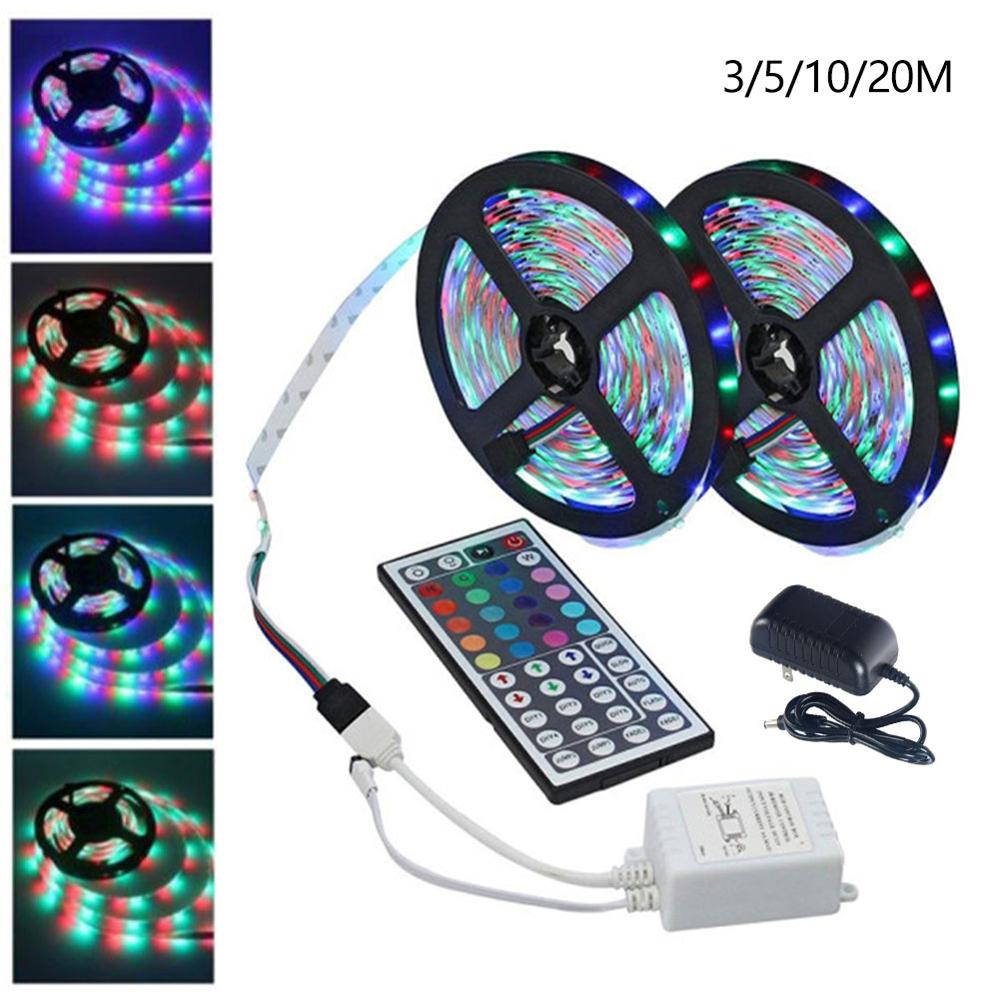 LED Strip 12V Ribbon LED Light Strips RGB Tape SMD 3528 Flexible 3M 5M 10M 20M Diode Tape with Remote Backlight for Home Party: 10 Meters / UK plug controller
