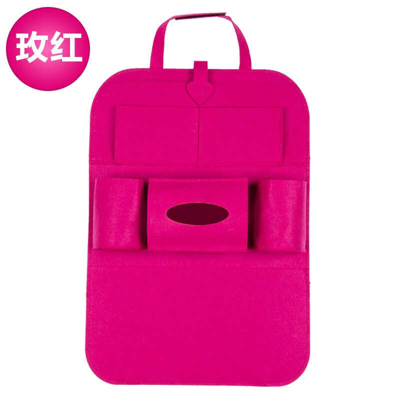 Auto Rugleuning Zak Opbergen Opruimen Seat Organizer Multifunctionele Opknoping Tas Dikke Roze Auto Opbergdoos: Rose-red (Thick)