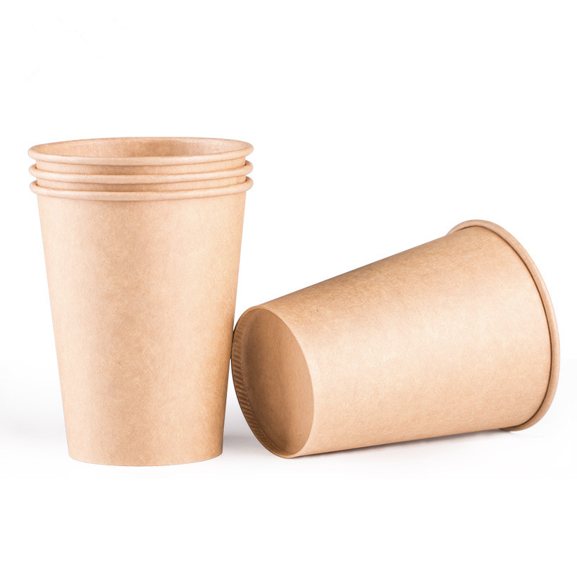 100 stks/pak Kraftpapier Cup Wegwerp Papier Kopje Koffie Melk Drink Paper Cup Huishoudelijke Coffeeshop Levert